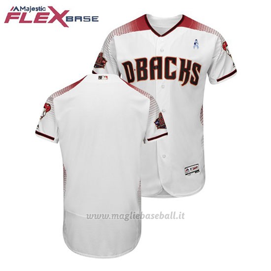 Maglia Baseball Uomo Arizona Diamondbacks Bianco 2018 Dia del Padre Flex Base